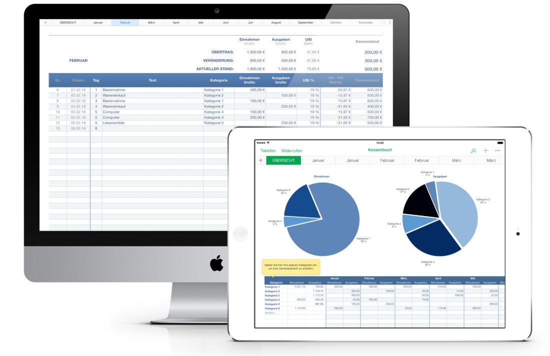 Numbers Vorlage Kassenbuch mit USt Mac und iPad 2018