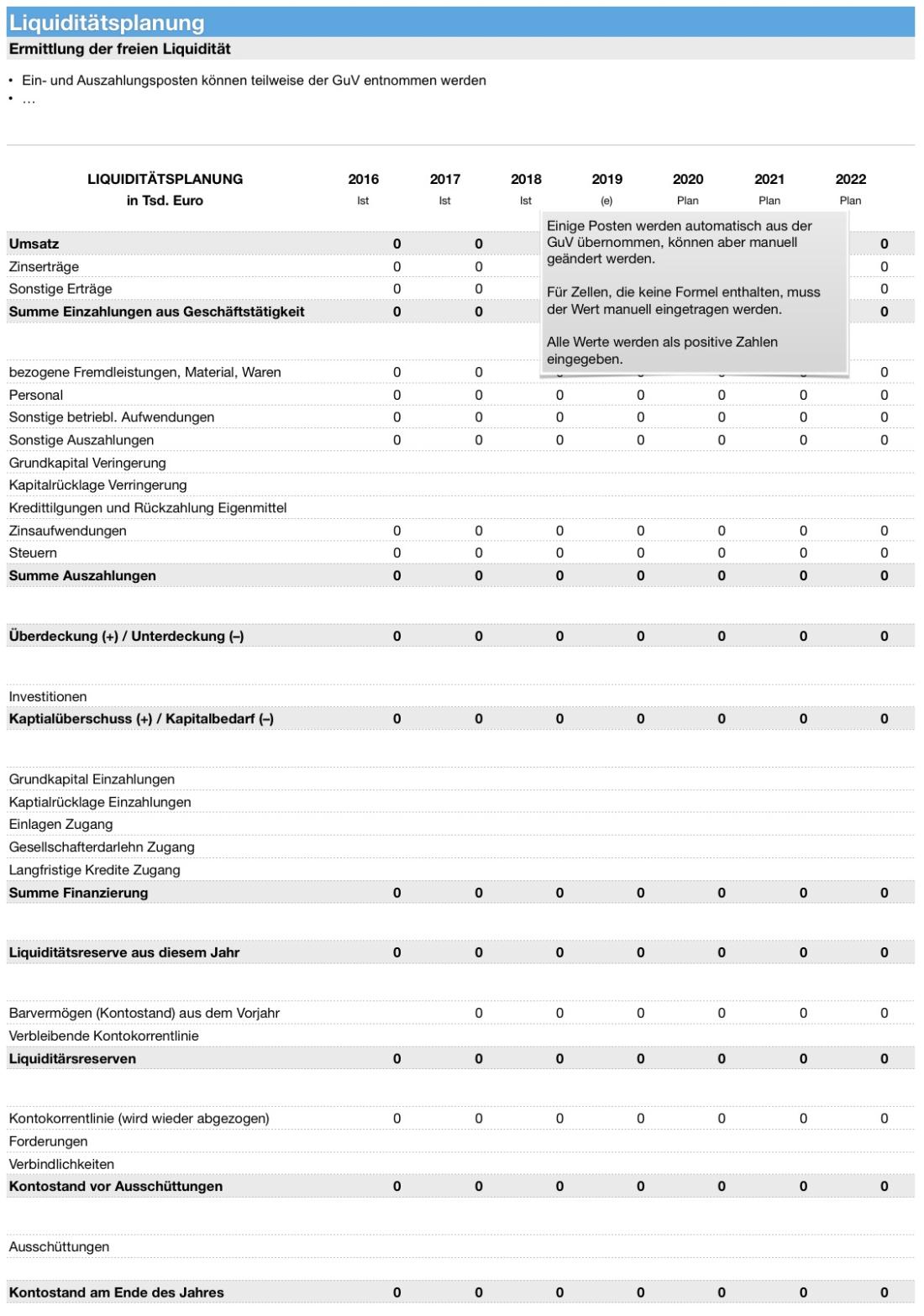 Cash Flow Rechnung Numbers Vorlage 