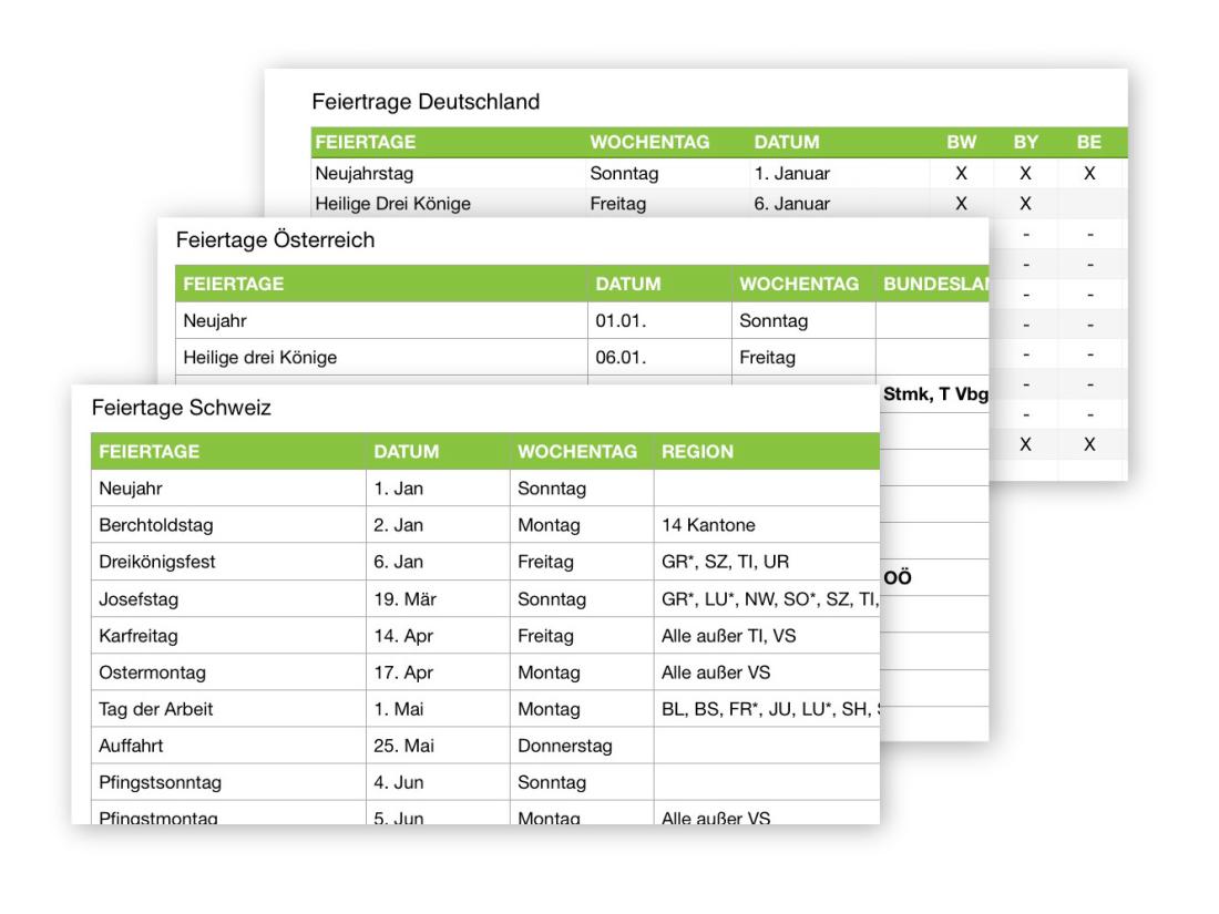 Numbers Vorlage Arbeitszeiterfassung mit Nachtschicht 2019 Ferienkalender