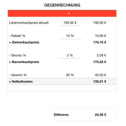 Numbers Vorlage Selbstkostenrechnung Detail 2