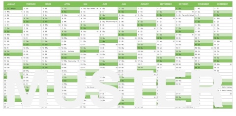 Numbers Vorlage Kalender 2023 für Mac